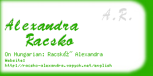 alexandra racsko business card